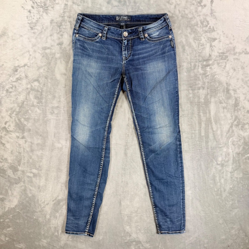 Silver Jeans Suki Super Skinny Jeans Women's Size 29/31 Blue Medium Wash Denim